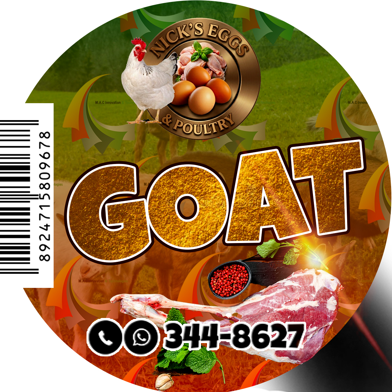 Nicks Eggs  Circle Goat Design V2